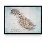 Malta Map - Antique Reproduction - The Maltese Islands - Available Framed