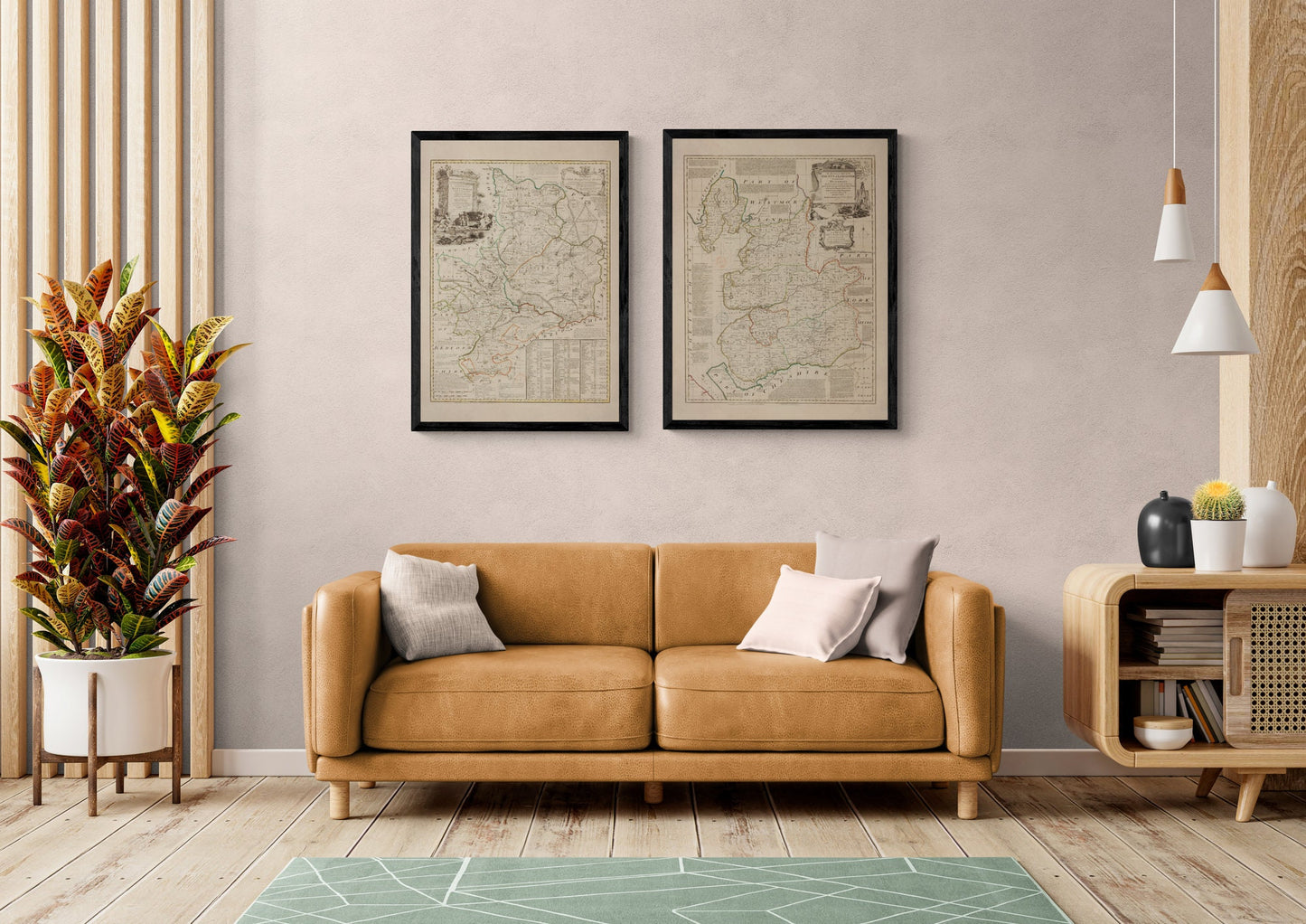 North Wales Map dated 1750 - Antique Reproduction - Emanuel Bowen - Detailed Map - Available Framed