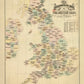 Biographical Map of the British Isles Map showing Authors, Poets, Statesmen, etc - Antique Reproduction - Britain Map - Available Framed