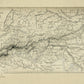 Central Chain of the Alps Map dated 1871 - Antique Reproduction - Mountain Pass - Switzerland - Austria - Italy - France - Available Framed