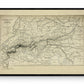 Central Chain of the Alps Map dated 1871 - Antique Reproduction - Mountain Pass - Switzerland - Austria - Italy - France - Available Framed