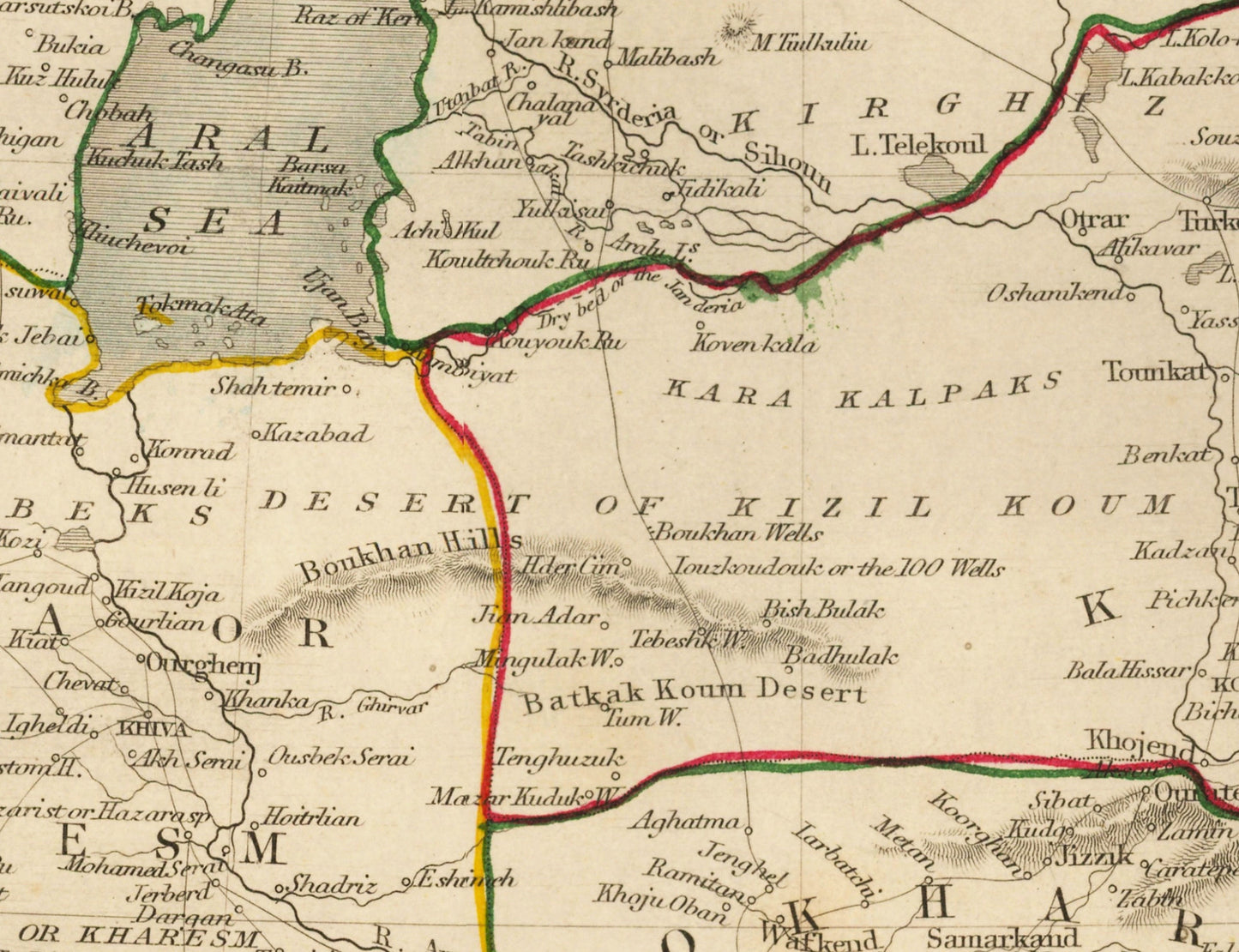 Independent Tartary - Central Asia 1851 Map - Antique Reproduction - Kazakhstan, Uzbekistan, Turkmenistan - Available Framed