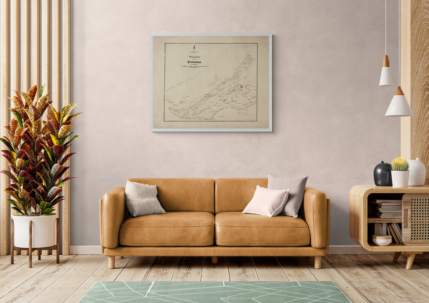 Villages round Kundahar - Kandahar, Afghanistan - Map dated 1840 - Antique Reproduction - Available Framed