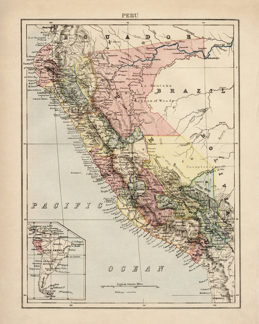 Peru - Antique Reproduction Map