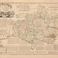 Dorsetshire Map dated 1760 - Antique Reproduction - Dorset - Emanuel Bowen - Detailed County Map - Available Framed