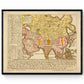 Asia Language Map dated 1746 - Distribution of Asian Languages - Linguistics - Gottfried Hensel - Antique Reproduction - Available Framed