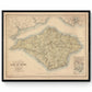 Isle of Wight Map dated c.1870 - Antique Reproduction - Unusual Map - Hampshire - Available Framed