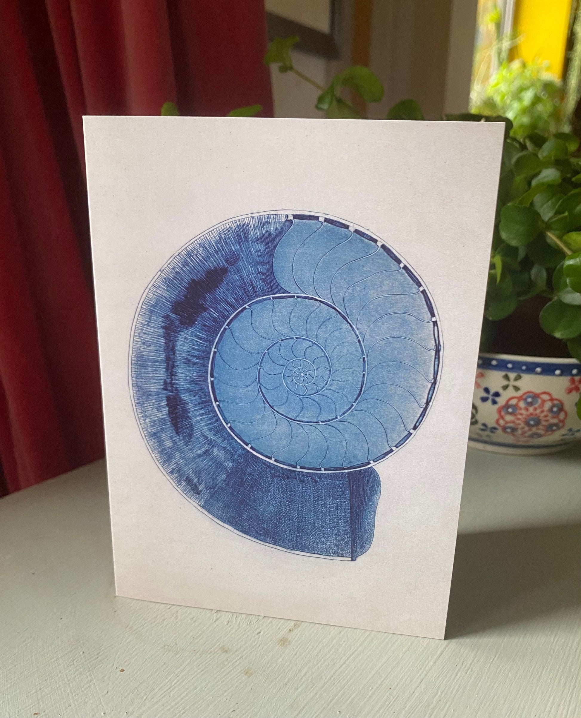 Ammonite Fossil Antique A6 Greeting Card - Antique Reproduction - FREE SHIPPING