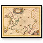 Arctic Region Map dated 1638 - Regiones SVB Polo Arctico - Antique Reproduction - Arctic Circle - North Pole - Available Framed