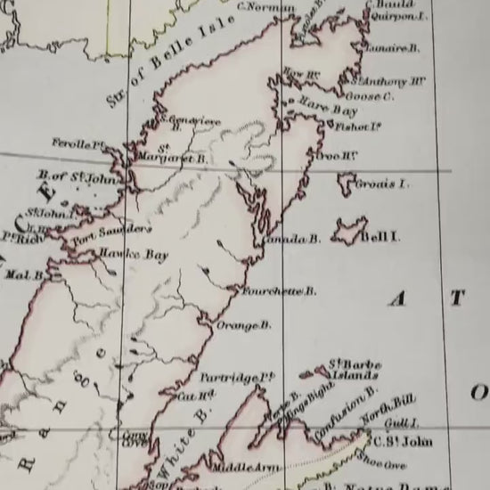 Newfoundland - Antique Reproduction Map - Geography - Canada - Available Framed