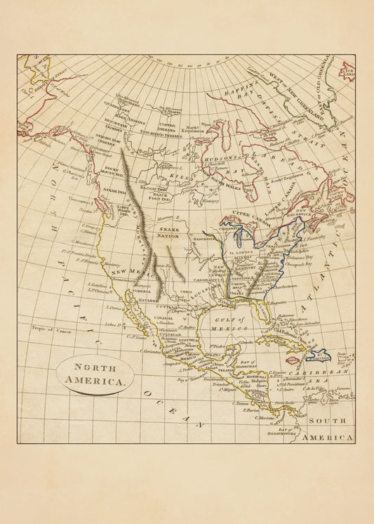 North America Map from 1819