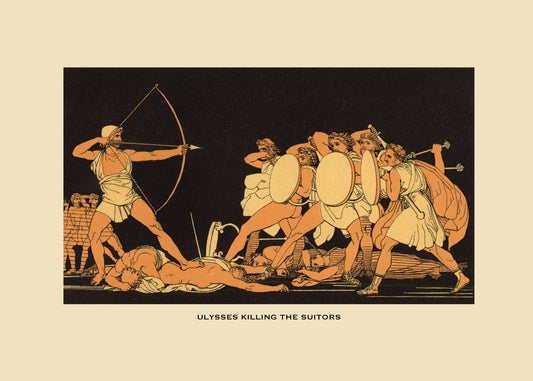 Ulysses killing the Suitors Antique Reproduction Print