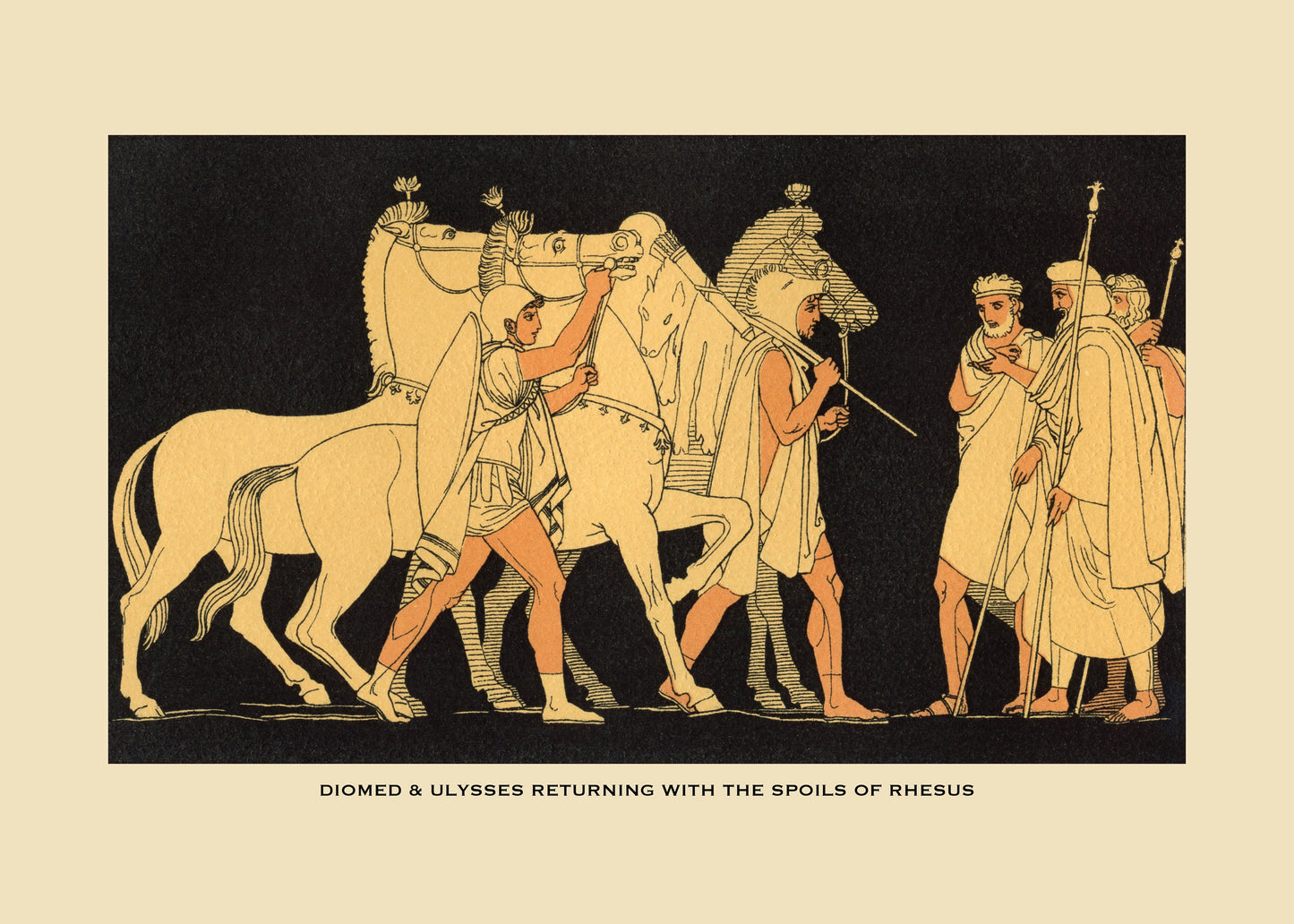 Diomed & Ulysses returning with the spoils of Rhesus Print - Antique Reproduction - Ulysses - Greece - Classics - Available Framed