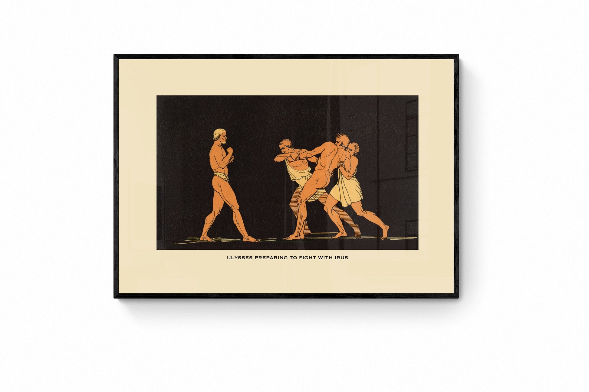 Ulysses preparing to fight with Irus Print - Antique Reproduction - Ulysses - Greece - Classics - Retro Decor - Available Framed