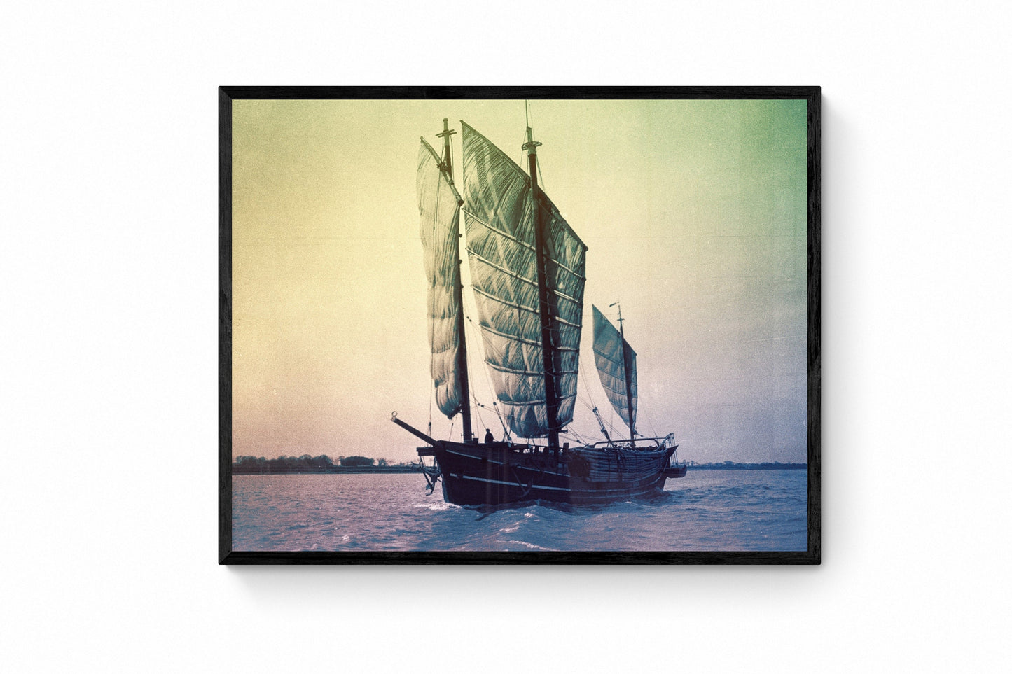 Chinese River Junk off Shanghai Photo Print