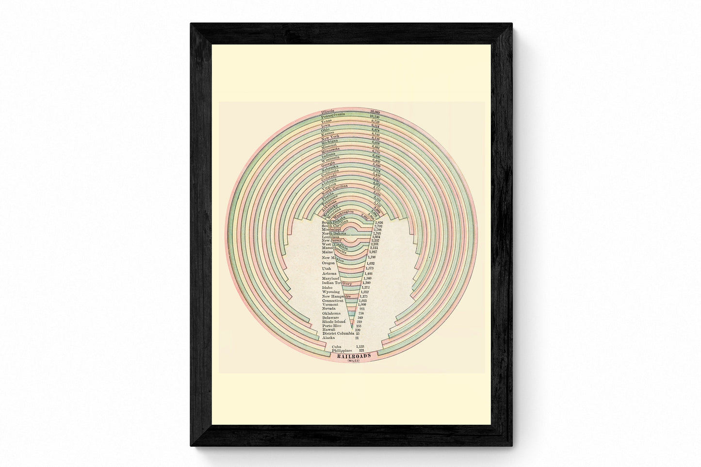 United States Railroad Statistics Diagram Print