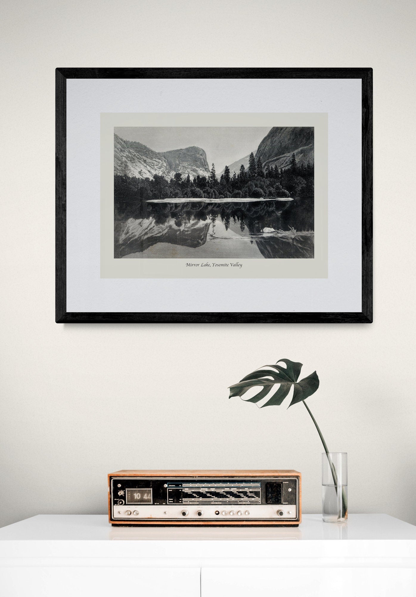 Mirror Lake, Yosemite Valley - Antique Art Reproduction of engraving from 1895 - Yosemite National Park - California - Available Framed