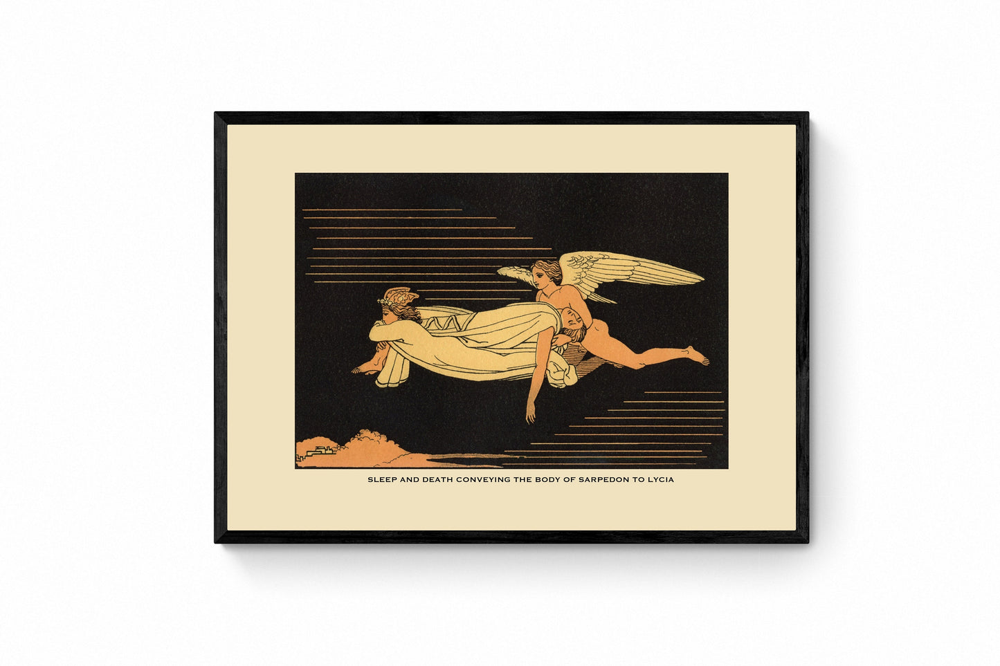 Sleep and Death conveying the body of Sarpedon to Lycia Print