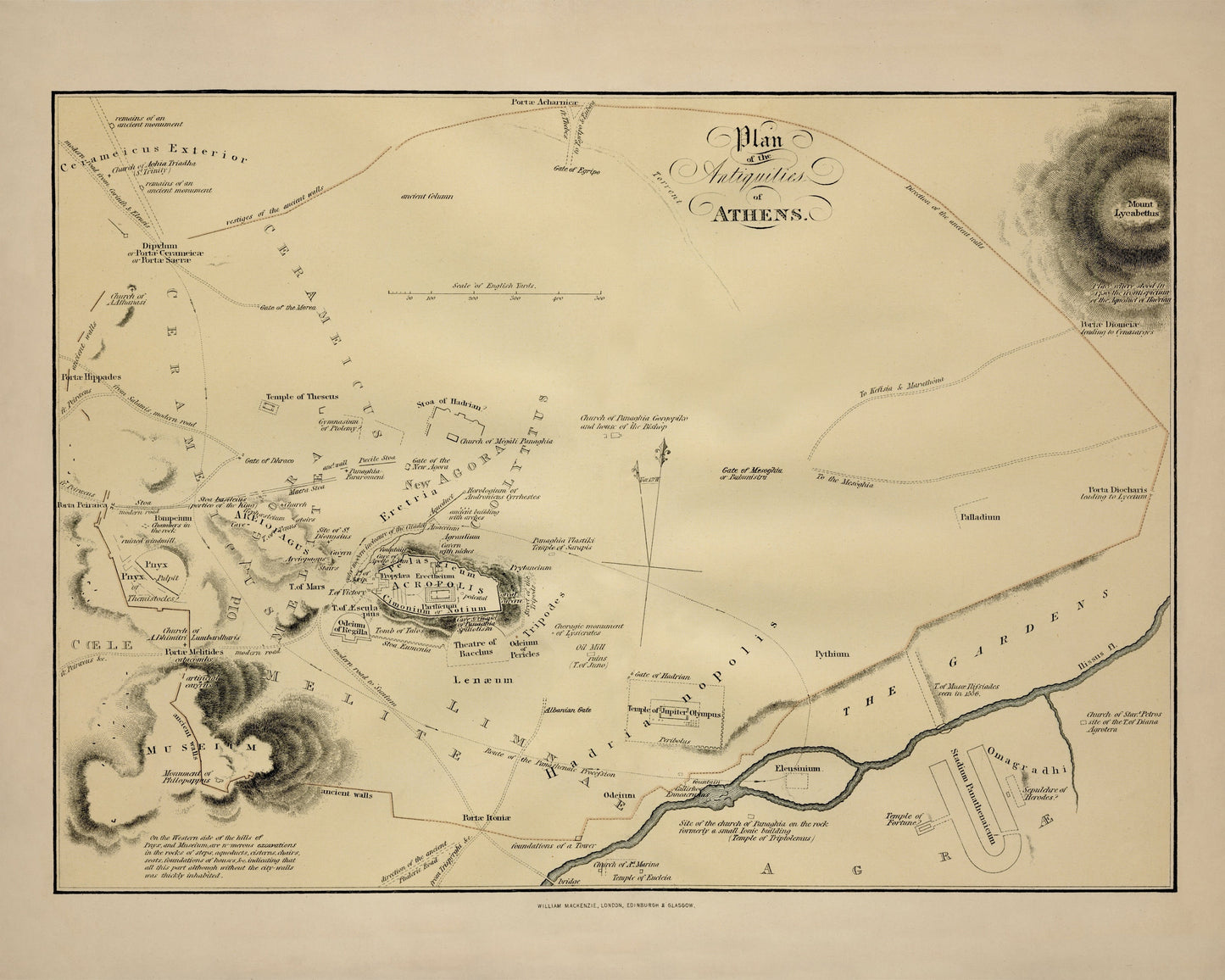 Plan of the Antiquities of Athens Map