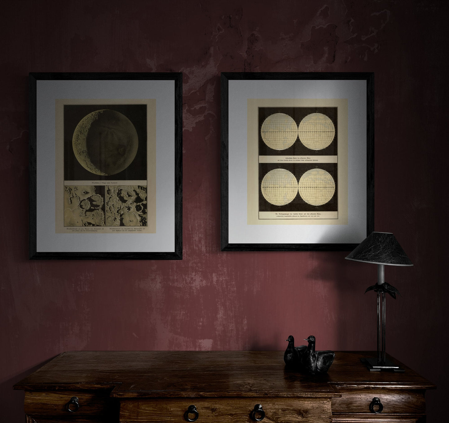 Mars Antique Art Reproduction - Planet - Astronomy - Celestial Art - Wall Decor - Available Framed