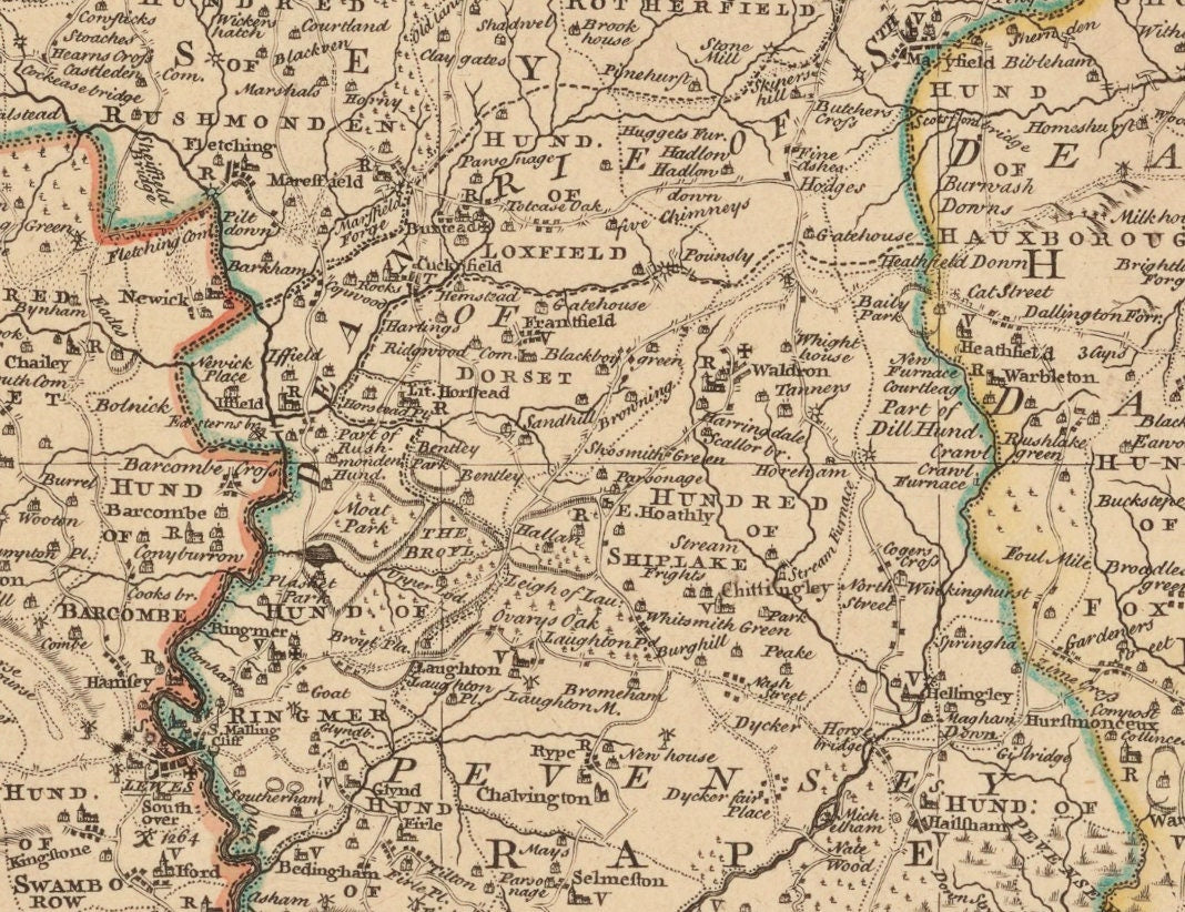 Sussex Map dated 1749