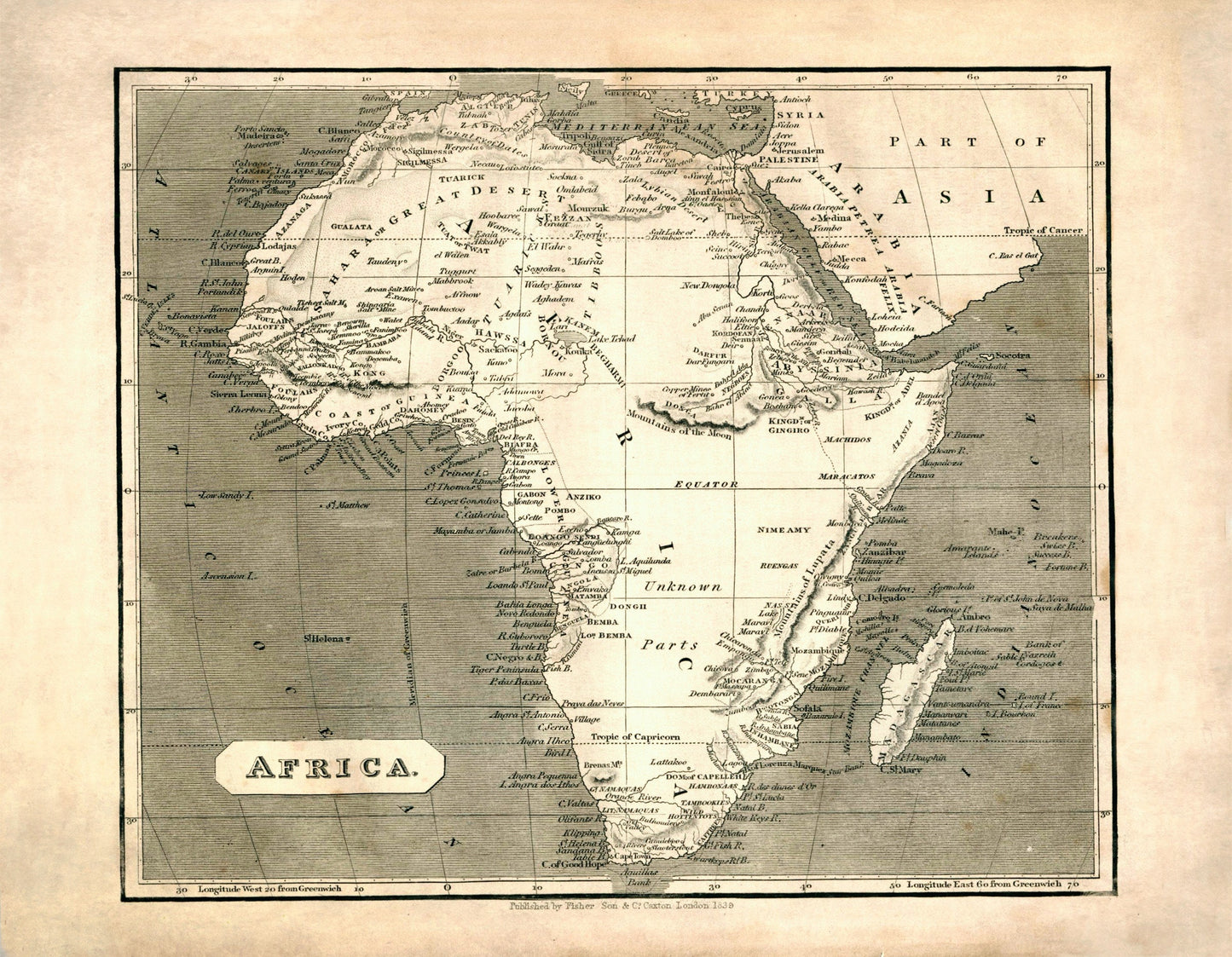 Cape Verde Map - Antique Reproduction - Cabo Verde - Antique from 1871 - Cape Verde Island Archipelago - Available Framed