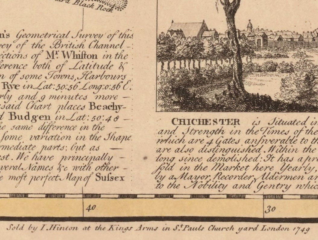 Sussex Map dated 1749