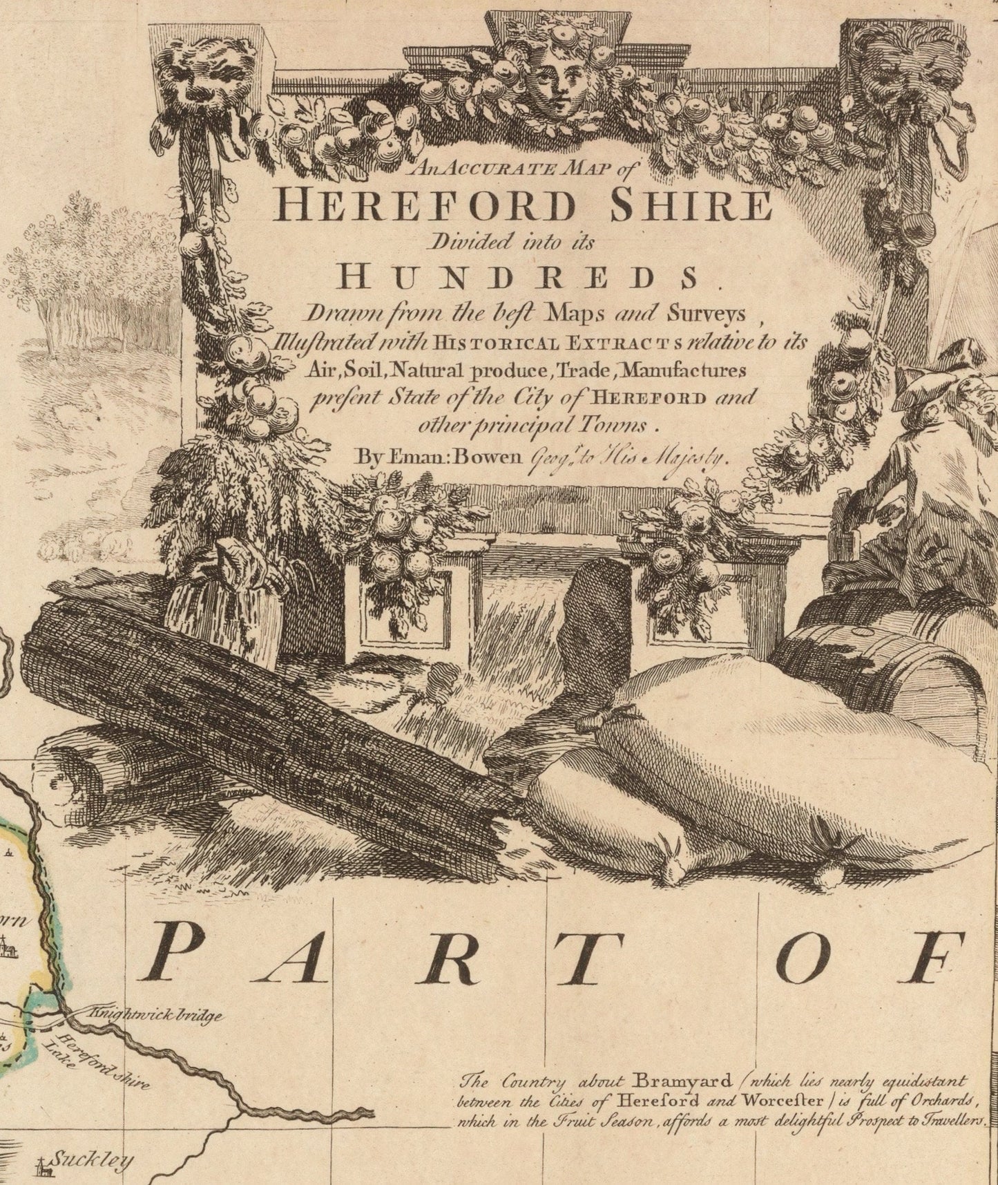 Herefordshire Map dated 1760