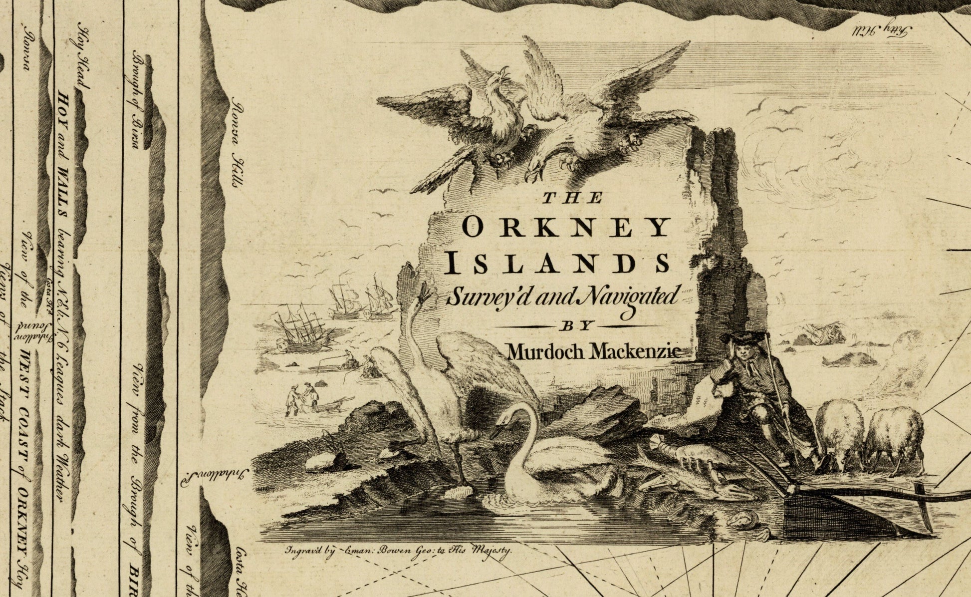 The Orkney Islands surveyed and navigated by Murdoch Mackenzie dated 1750 - Antique Reproduction - Scotland - Available Framed