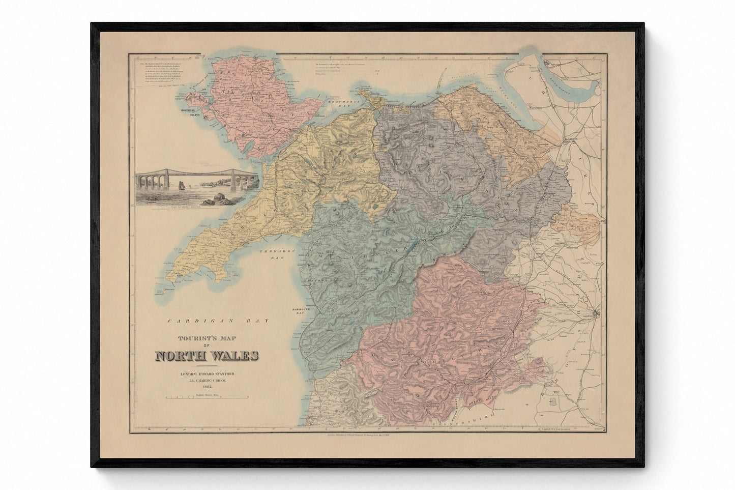 Principal Eminences of the British Islands Antique Reproduction - Geography - Geology - Mountain - Available Framed