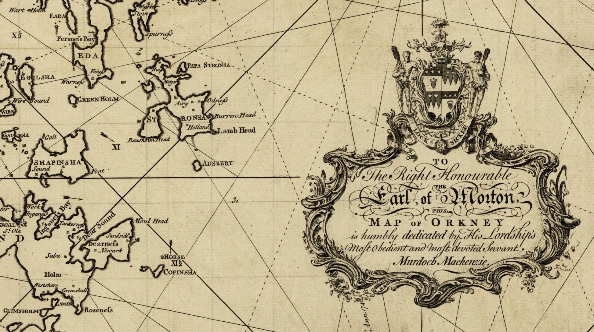 The Orkney Islands surveyed and navigated by Murdoch Mackenzie dated 1750 - Antique Reproduction - Scotland - Available Framed